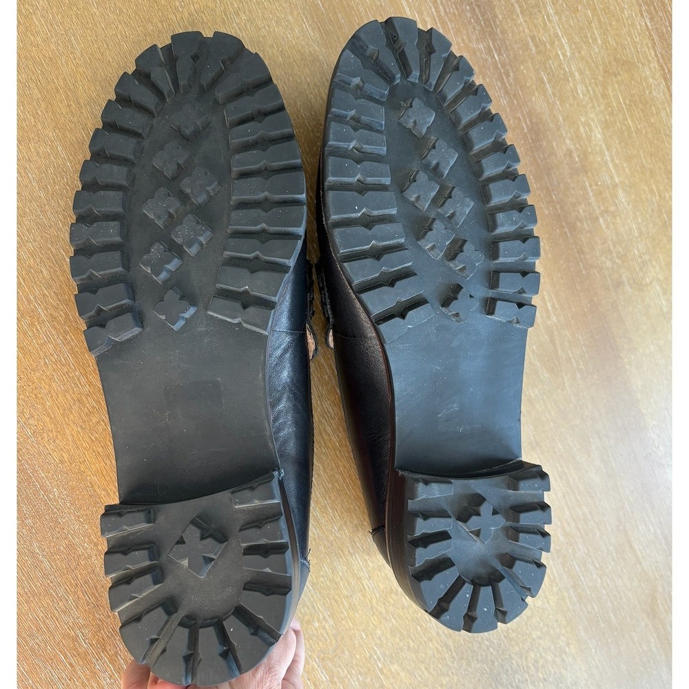 Madewell Black The Corrine Leather Lugsole Loafers Women's Size 8 - Picture 8 of 9